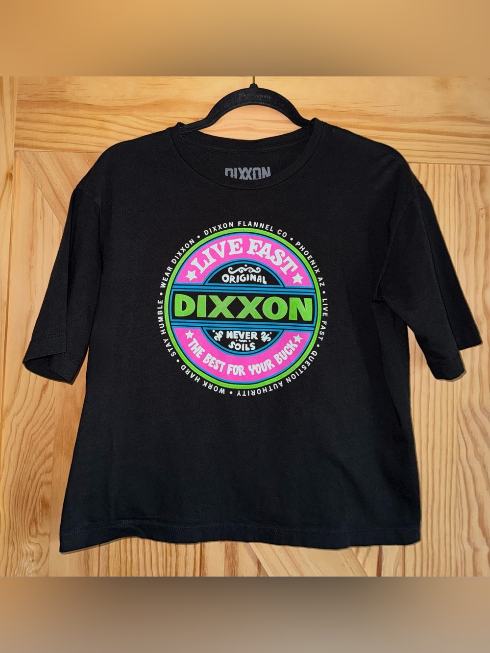 DIXXON women’s Black Graphic Tee - Live Fast Logo
